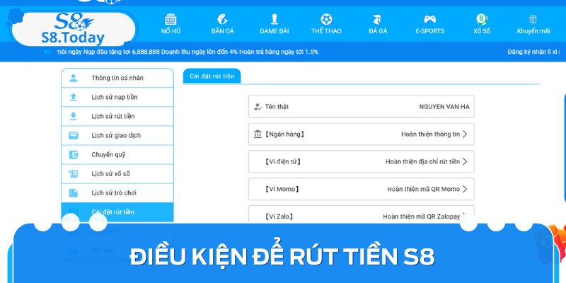 Cách Rút Tiền S8 Hiệu Quả: Từng Bước Cho Người Mới 2 Cần nắm rõ điều kiện thực hiện giao dịch tài chính