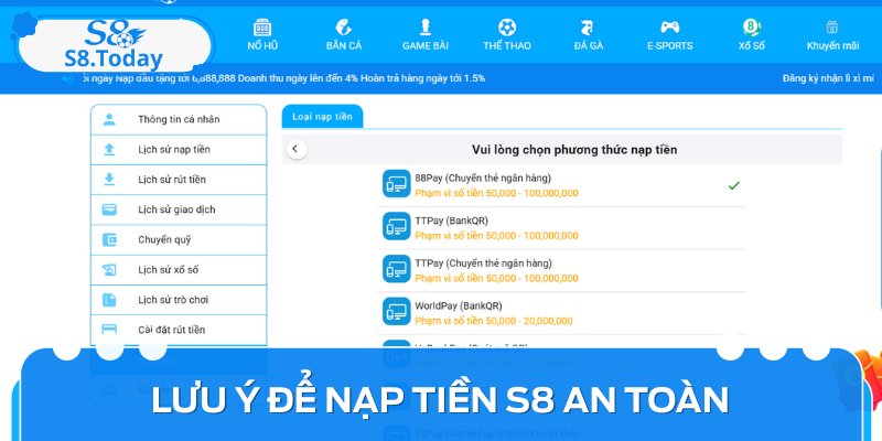 Tất Tần Tật Cách Nạp Tiền S8 An Toàn Và Nhanh Chóng 5 Một số lưu ý quan trọng cần nhớ để tránh sai sót khi chuyển tiền