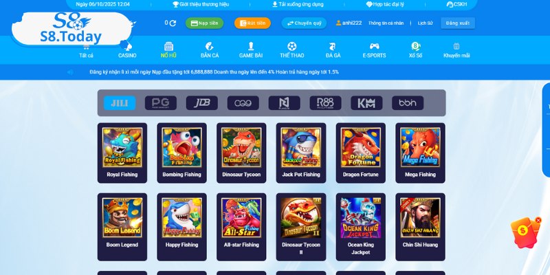 Giới Thiệu S8 - Nền Tảng Cá Cược Đỉnh Cao Tại Việt Nam 2 Nổ hũ – Săn jackpot cực khủng